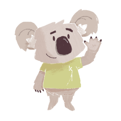 A friendly waving koala